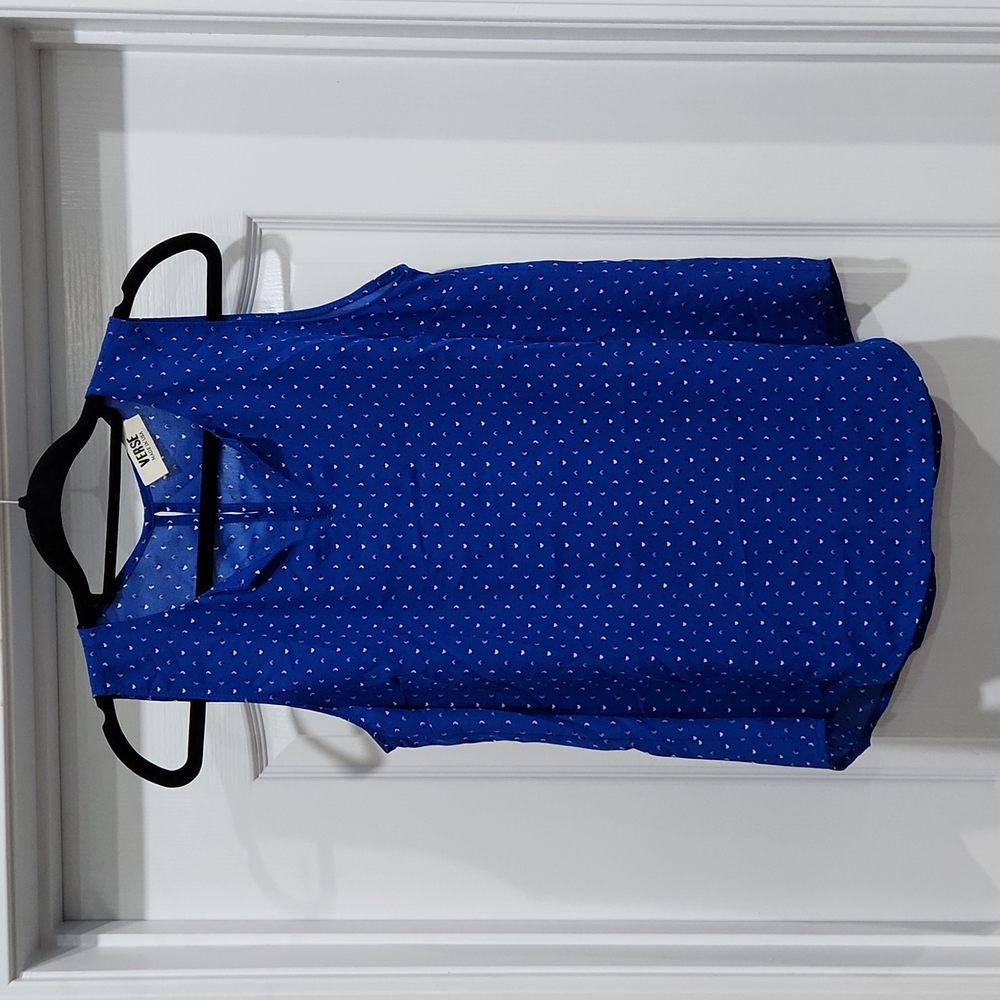 Blue, sleeveless blouse, M